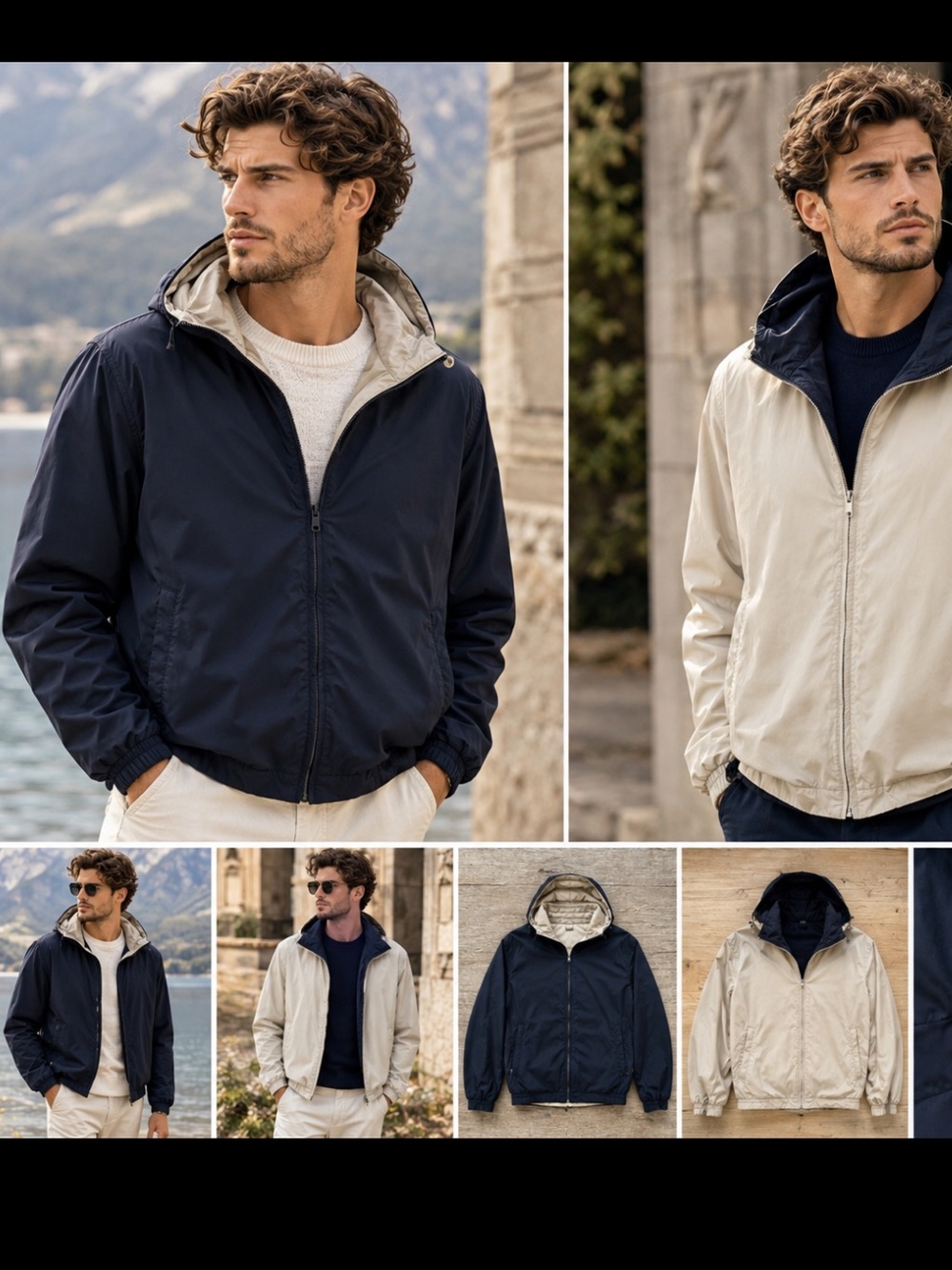 Zegna men’s reversible consealed hood jacket size XXL price firm!!